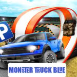 Monster-lastbil-parkering gratis 3D blå